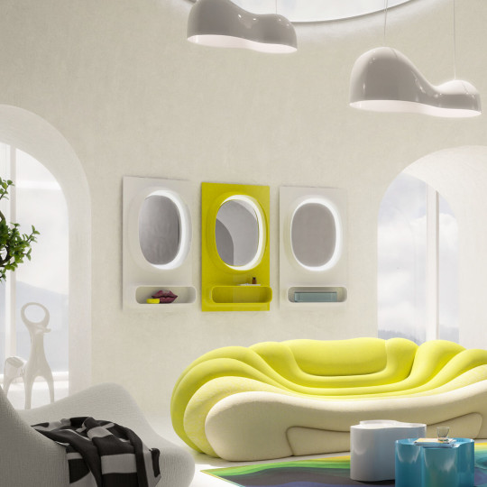Wall Mirror Aero LED Green 80x141cm