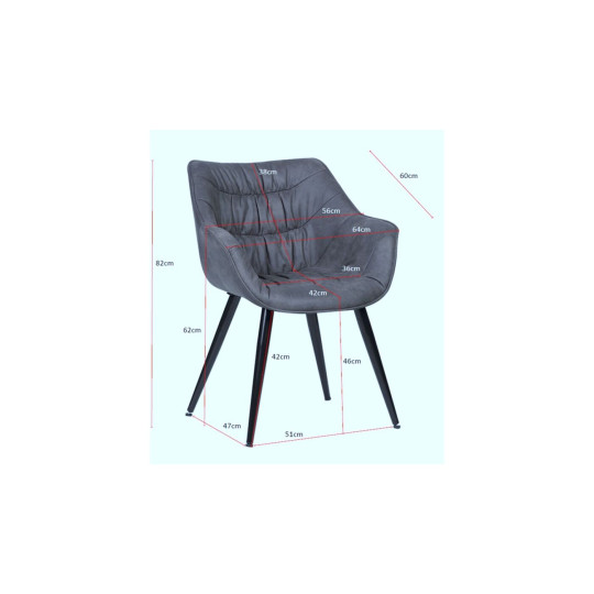 Chair with Armrest Thelma Melange Green