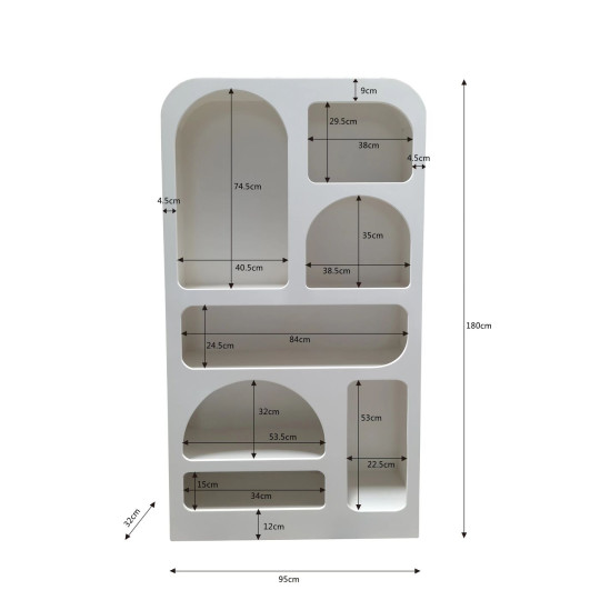 Shelf Paco White 95x180cm
