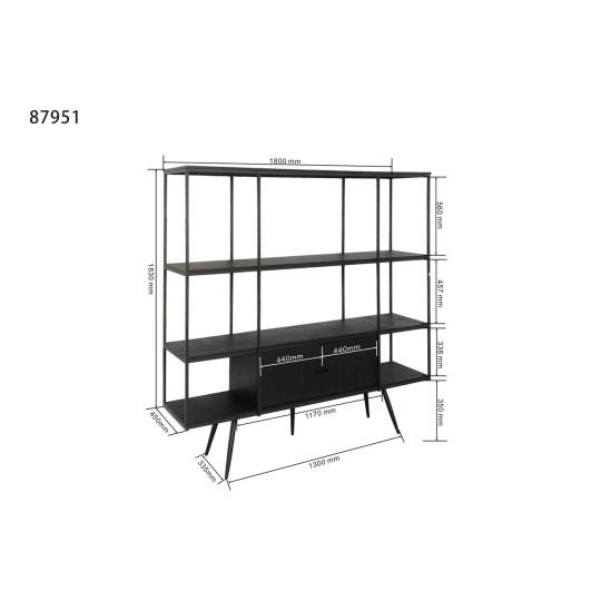 Shelf Cosy Sixties Black 180x183cm
