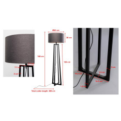 Floor Lamp Timon Black 160cm