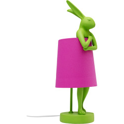 Table Lamp Animal Rabbit Green/Pink 50cm