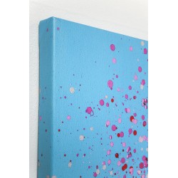 37104.JPG - Tela a Óleo Flower Boat Azul/Rosa 160x120cm