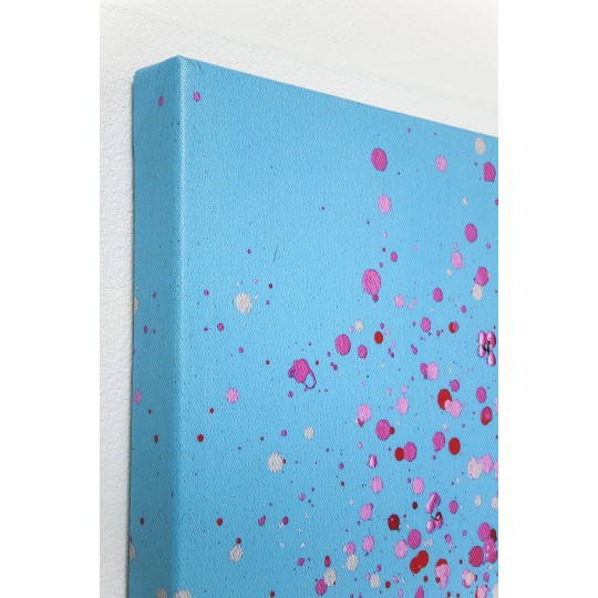 Picture Touched Flower Boat Blue Pink 160x120cm Kare Design Picture Touched Flower Boat Blue Pink 160x120cm Kare Design
