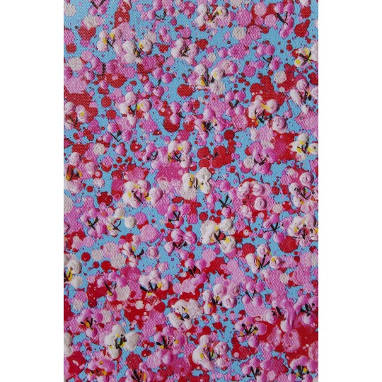 Picture Touched Flower Boat Blue Pink 160x120cm Kare Design Picture Touched Flower Boat Blue Pink 160x120cm Kare Design