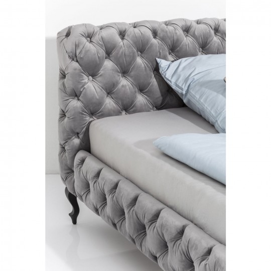 Bed Desire Velvet Silver Grey 180x200 cm Kare Design Bed Desire Velvet Silver Grey 180x200 cm Kare Design