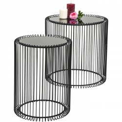 Side Table Wire Black (2/Set) Ø44cm Kare Design