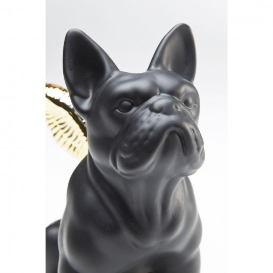 Deco Figurine Sitting Angel Dog Gold-Black Kare Design Deco Figurine Sitting Angel Dog Gold-Black Kare Design