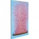Picture Touched Flower Boat Blue Pink 100x80cm Kare Design