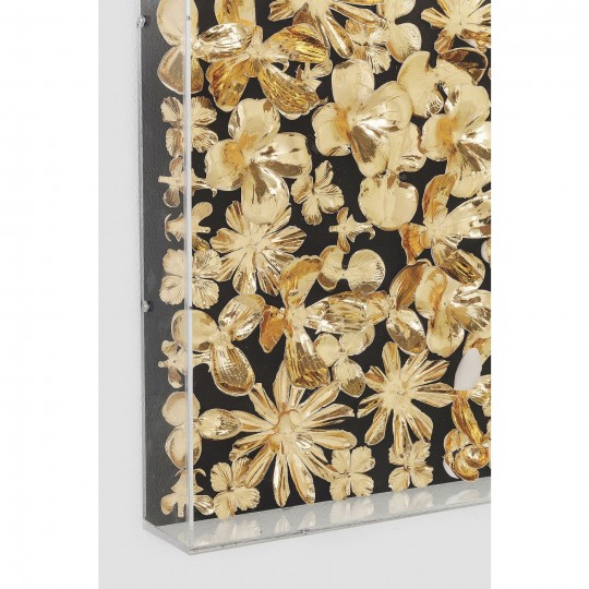 Quadro c/ moldura Gold Flower 120x120cm Quadro c/ moldura Gold Flower 120x120cm