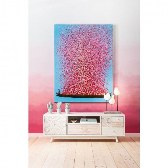 Picture Touched Flower Boat Blue Pink 160x120cm Kare Design Picture Touched Flower Boat Blue Pink 160x120cm Kare Design