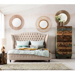 Bed City Spirit Linen Natural 160x200cm Kare Design