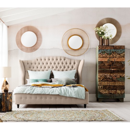 Bed City Spirit Linen Natural 180x200cm Kare Design Bed City Spirit Linen Natural 180x200cm Kare Design