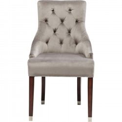 Chair with Armrests Prince Velvet Grey Kare Design