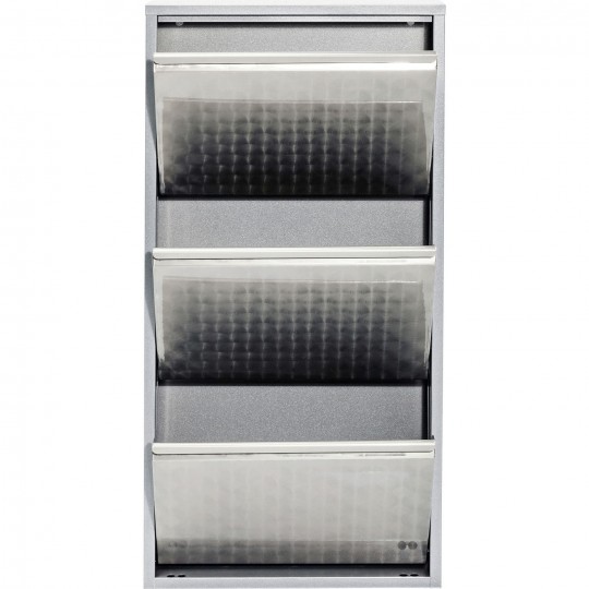 Shoe Container Caruso 3 Silver brushed Kare Design