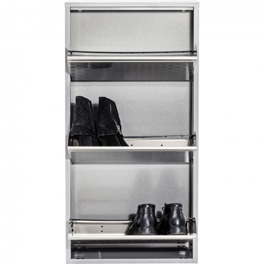 Shoe Container Caruso 3 Silver brushed Kare Design