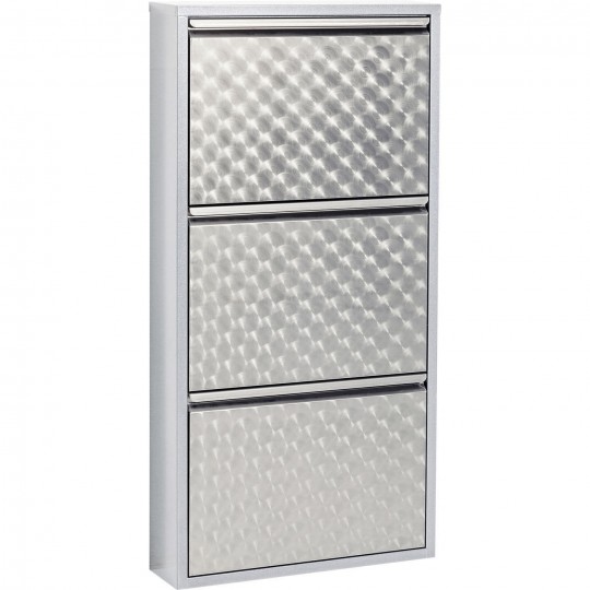 Shoe Container Caruso 3 Silver brushed Kare Design