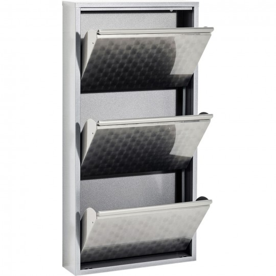 Shoe Container Caruso 3 Silver brushed Kare Design