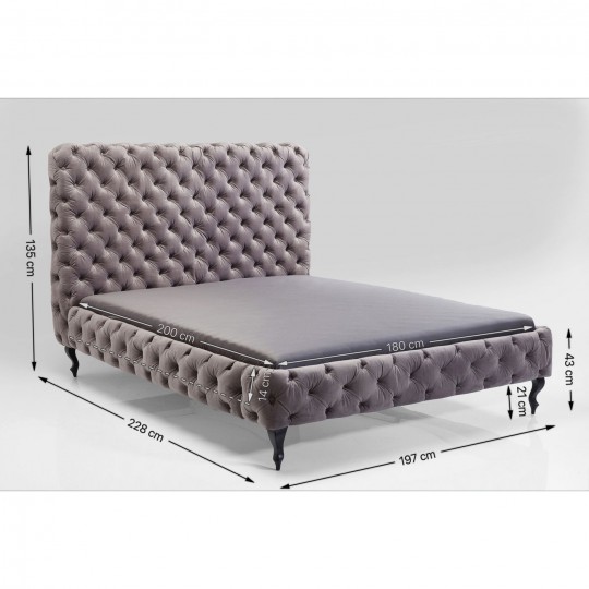 Cama Desire High Cinzenta 180x200 cm Cama Desire High Cinzenta 180x200 cm