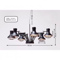 Candeeiro de Tecto Spider Multi 6 lampadas