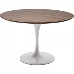 Table Invitation noyer & blanc 120cm Kare Design