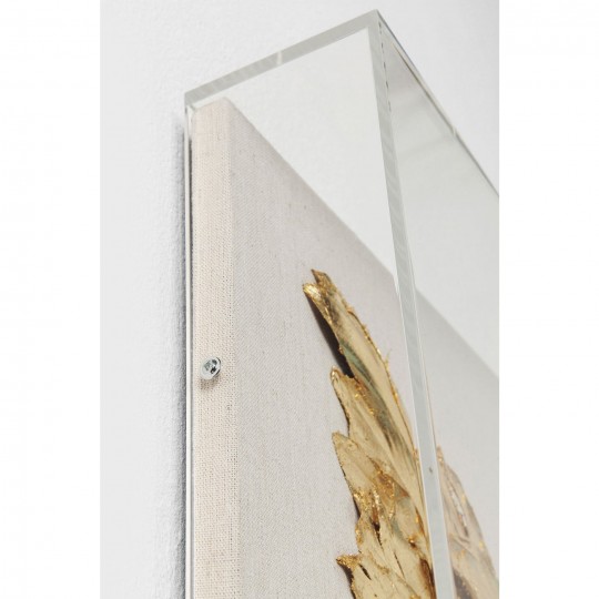 Wall Decoration Wings Gold White 120x120cm Kare Design
