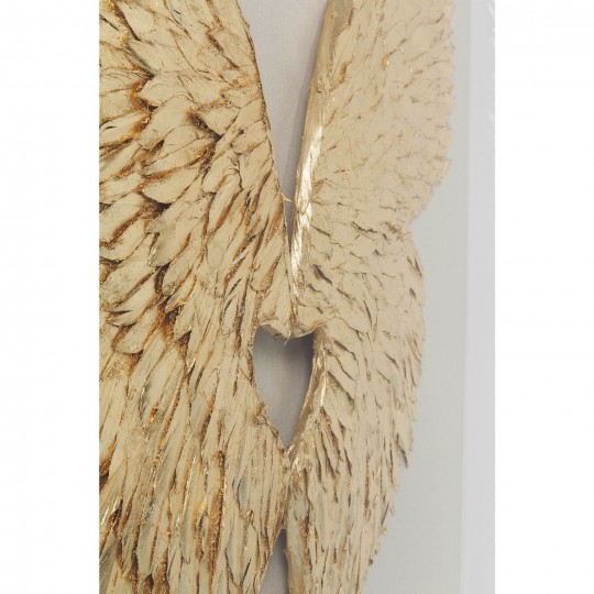 Wall Decoration Wings Gold White 120x120cm Kare Design