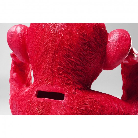 Money Box Monkey Kikazaru Red Kare Design