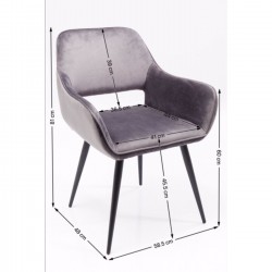Chair with Armrest San Francisco Grey Kare Design