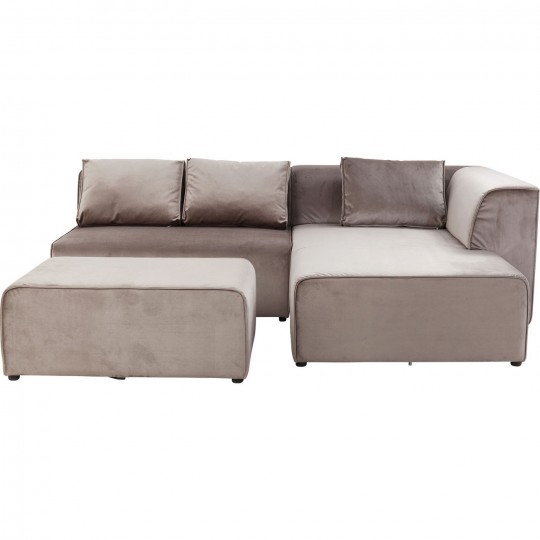 Sofá Infinity em veludo Taupe c/chaise à dir. Sofá Infinity em veludo Taupe c/chaise à dir.