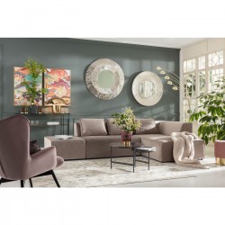 Sofá Infinity em veludo Taupe c/chaise à dir.