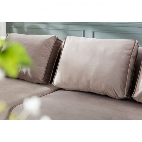 Sofá Infinity em veludo Taupe c/chaise à dir. Sofá Infinity em veludo Taupe c/chaise à dir.