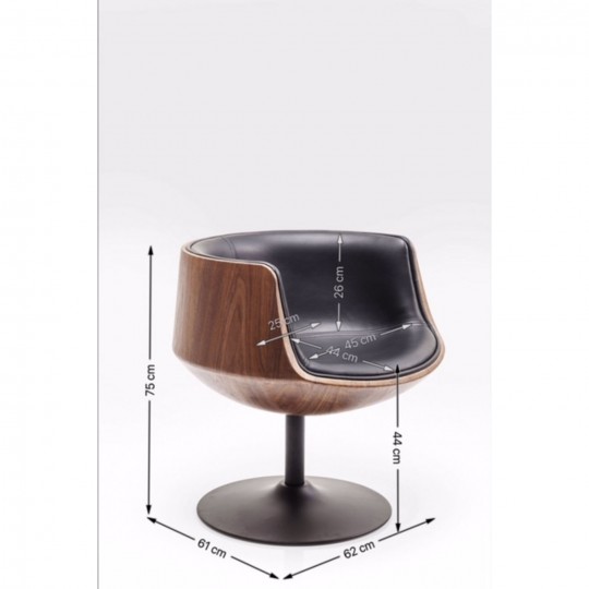 Swivel Armchair Club Walnut Kare Design Swivel Armchair Club Walnut Kare Design