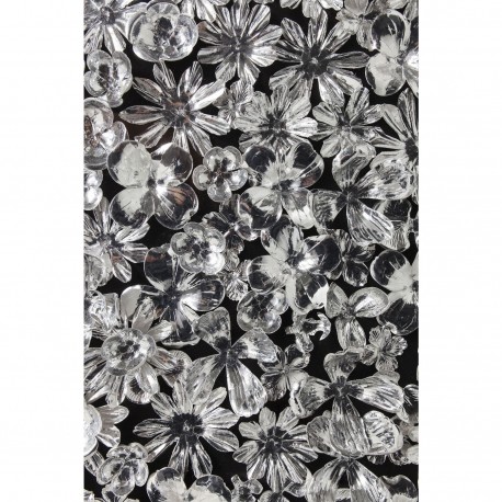 Quadro c/ moldura Prateado Flower 100x100cm