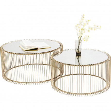 Coffee Table Wire Brass (2/Set) Kare Design Coffee Table Wire Brass (2/Set) Kare Design