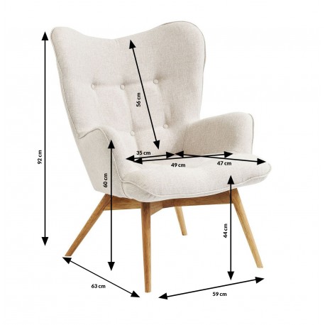 Armchair Vicky Ecru Kare Design Armchair Vicky Ecru Kare Design