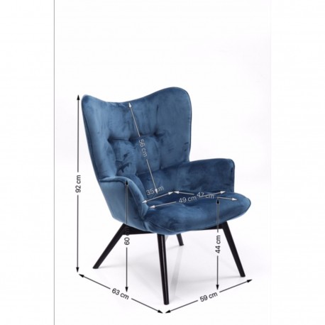 Armchair Black Vicky Velvet Bluegreen Kare Design Armchair Black Vicky Velvet Bluegreen Kare Design