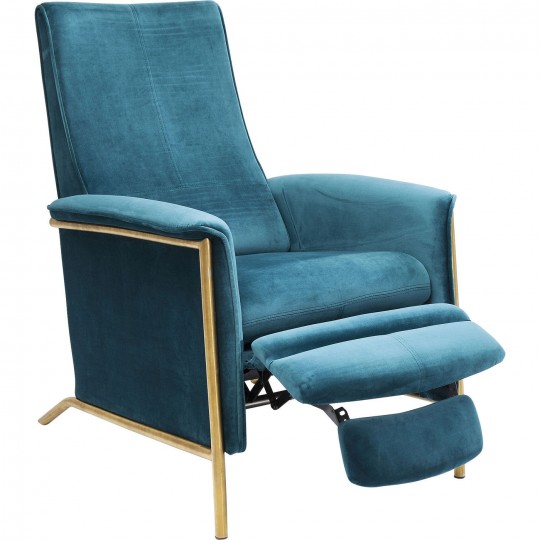 Relax Chair Lazy Velvet Blue Kare Design