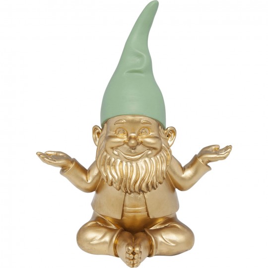 Deco Figurine Zwerg Meditation Gold Green 19cm Kare Design Deco Figurine Zwerg Meditation Gold Green 19cm Kare Design