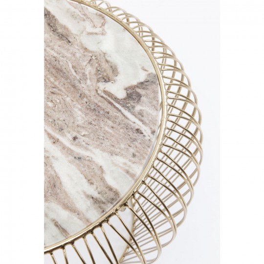 Mesa de Apoio Beam em mármore Cinzento Dourado Ø43cm