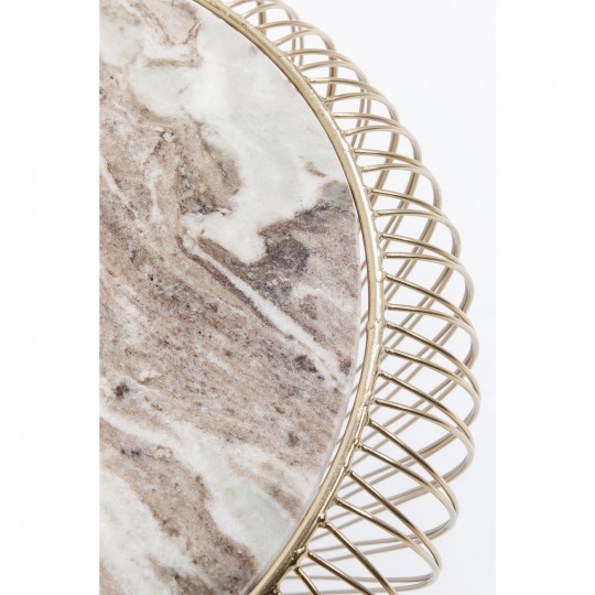 Mesa de Apoio Beam em mármore Cinzento Dourado Ø43cm