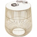 Side Table Beam White Marble Brass Ø32cm Kare Design