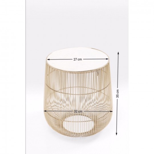 Side Table Beam White Marble Brass Ø32cm Kare Design