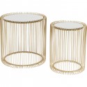 Side Table Wire Brass (2/Set) Ø44cm Kare Design