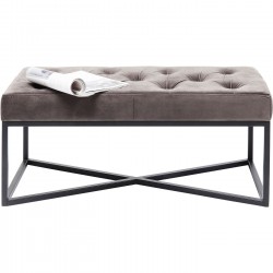 Bench Crossover Grey Black 90x40cm Kare Design