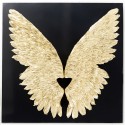 Wall Decoration Wings Gold Black 120x120cm Kare Design