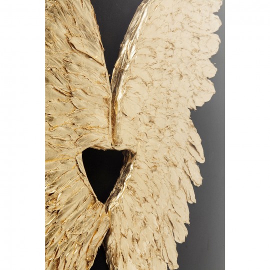 Wall Decoration Wings Gold Black 120x120cm Kare Design