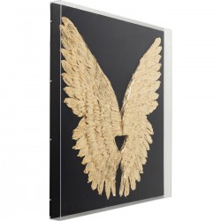 Wall Decoration Wings Gold Black 120x120cm Kare Design