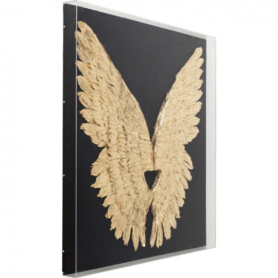 Decoração de Parede Wings Gold Preto 120x120cm