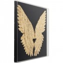 Wall Decoration Wings Gold Black 120x120cm Kare Design